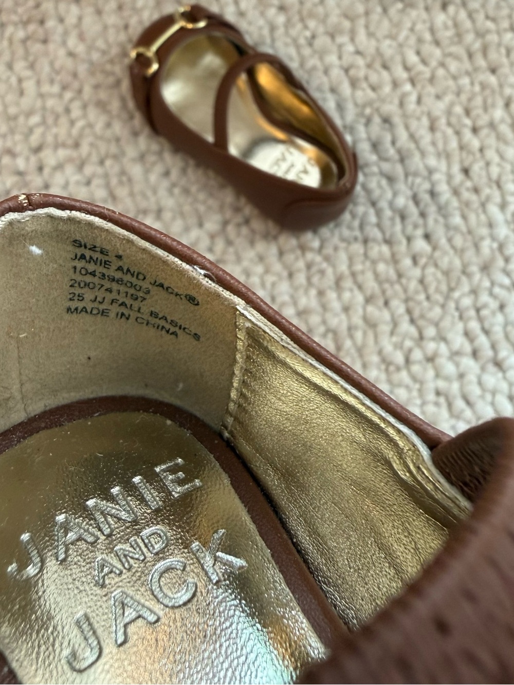 Janie and Jack Bridle Bit Ballet Flat Mary Jane’s Size 4c - Picture 6 of 8